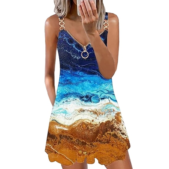 GuLuBin Halter Long formal Dresses for Women Women Summer Dresses Boho Floral Print Beach Dress V Neck Sleeveless Spaghetti Strap with Pockets