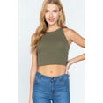 thumbnail image 1 of Halter Neck Crop Top Olive Green ' M, 1 of 5