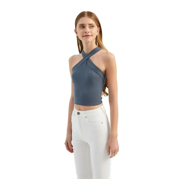 Halter Neck Cross Front Crop top