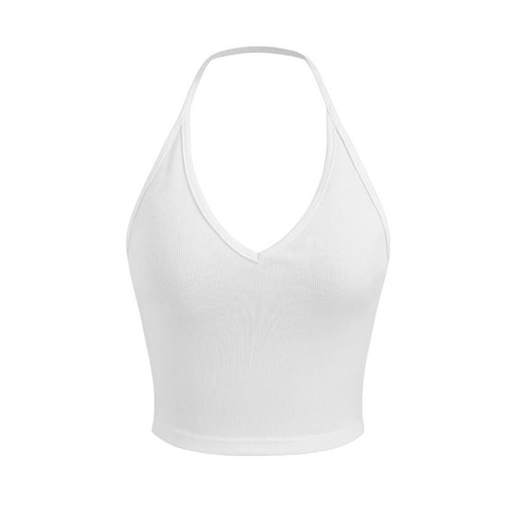 Halter Neck Jersey Crop Top