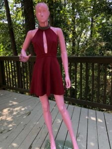 burgundy keyhole dress WEDTREND Women Burgundy Formal Dress With Slit Halter Keyhole Mermaid Long  Wedding Guest Dress