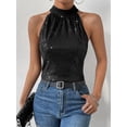 thumbnail image 1 of Halter Neck Sequined Vest Women's Slim-Fit Versatile Top, 1 of 5