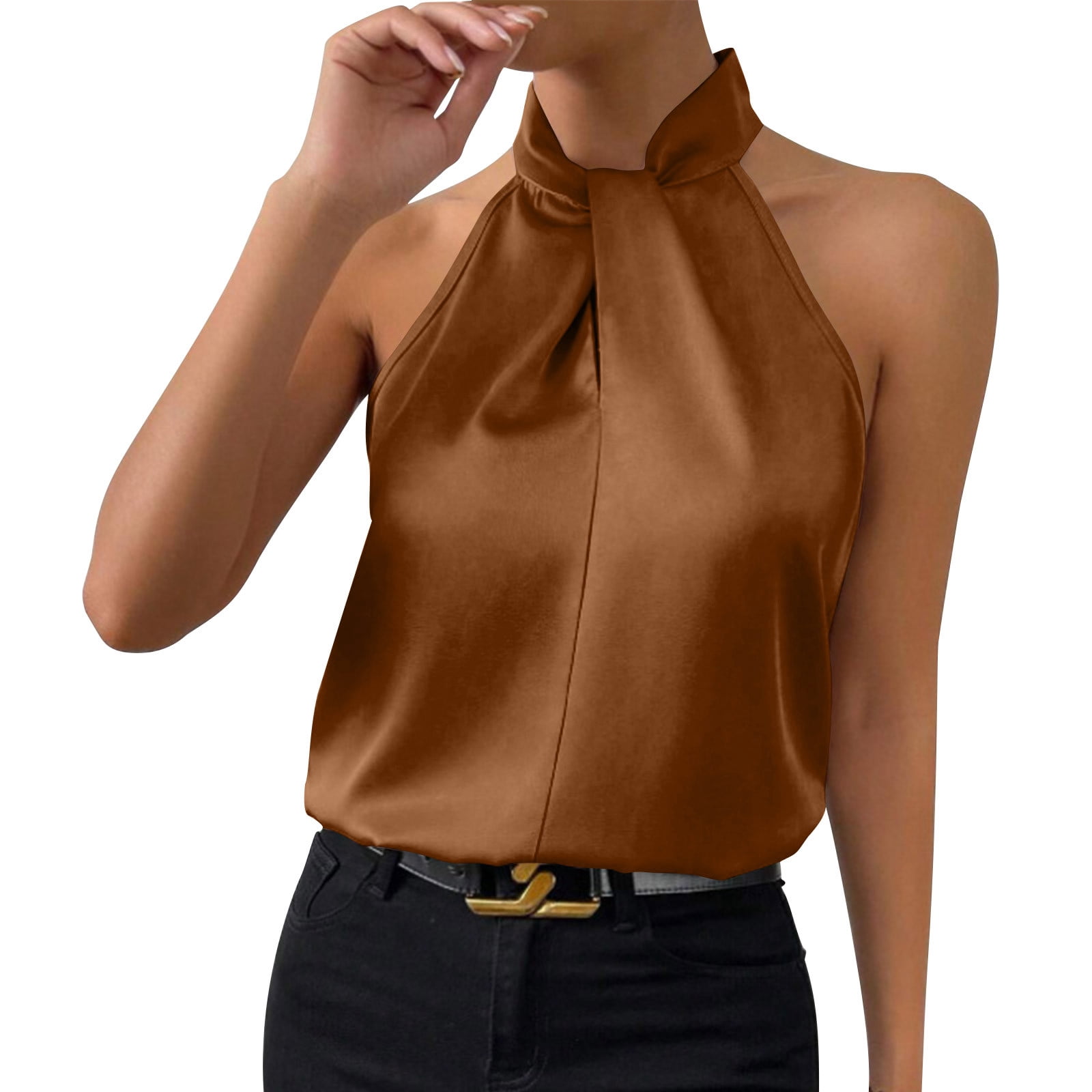 Halter-Neck-Silk-Blouse-for-