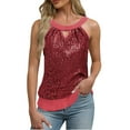 thumbnail image 1 of Halter Sequin Tank Tops for Women Halter Tops Satin Silk Backless Sleeveless Camisole Sparkly Glitter Club Outfits Ruched Flowy Shiny Party Concert Shirt Ruched Cocktail Disco Concert Tops, 1 of 7