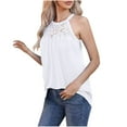 thumbnail image 1 of Halter Tank Tops for Women 2025 Summer Crochet Lace Camisole Boho Cute Sleeveless Blouses Beach Vacation Outfits, 1 of 5