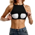 thumbnail image 1 of Halter Tank Tops for Women Built in Bra Ribbed High Neck Sleeveless Fitted Tank Tops Yoga Camisole Gym, 1 of 4