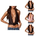 thumbnail image 1 of Halter Tank Tops for Women Deep V Neck Sleeveless Backless Tie Back Y2k Going out Tops Summer Streetwear, 1 of 9