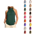 thumbnail image 1 of Halter Tank Tops for Women Dressy Casual Front Pleated Tie Back Loose Sleeveless Shirt Summer Outfits, 1 of 6
