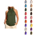 thumbnail image 1 of Halter Tank Tops for Women Dressy Casual Front Pleated Tie Back Loose Sleeveless Shirt Summer Outfits, 1 of 7