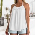 thumbnail image 1 of Halter Top with Built in Bra 2026 Trendy Spaghetti Strap Crew Neck Tunic Tops Work Shirt Workout Tops Ribbed Racerback Tank Tops Crop Tops Sleeveless Tops Casual Loose Fitted Tank Tops Cropped White, 1 of 5