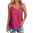 thumbnail image 1 of Halter Tops For Women Sevevn Women V-Neck Dressy Tank Sparkly Party Concert Outfits, 1 of 9