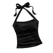 Halter Tops for Women 2025 Summer Going Out Tops Backless Crop Sleeveless Workout Shirts Cute Y2k Clothes with Strappy