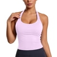 thumbnail image 1 of Halter Tops for Women Trendy 2026 Summer Going Out Tops Backless Sleeveless Workout Tank Top Cute Y2k Clothes Pink Size S, 1 of 4