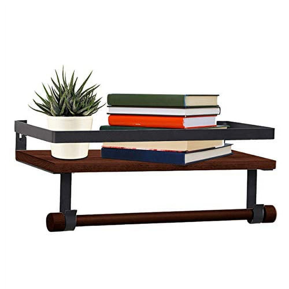 Halter Wall Mounted Hanging Wall Shelf, Rustic Floating Shelves, Wood