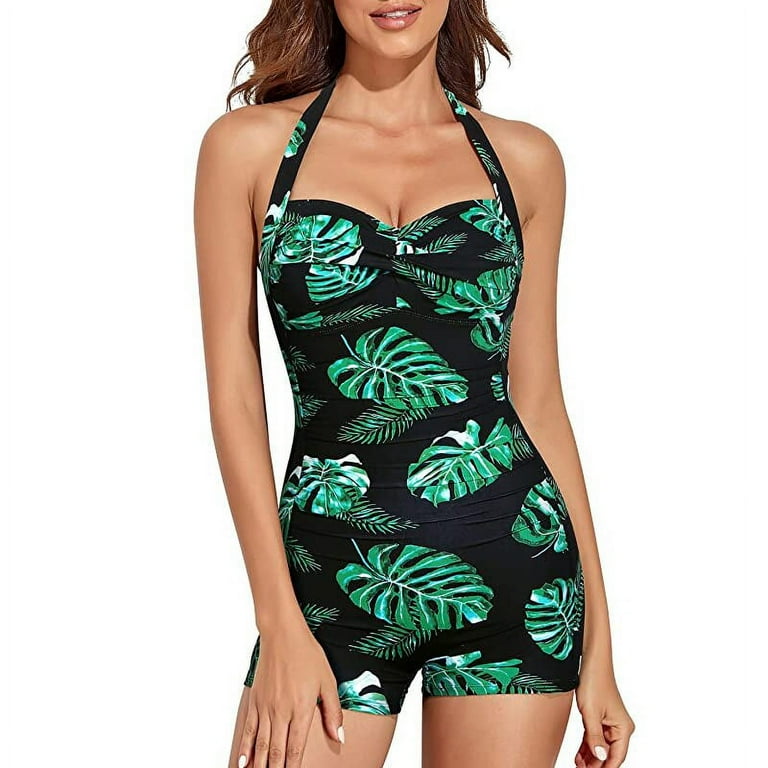 Boyleg swimsuit with cheap tummy control
