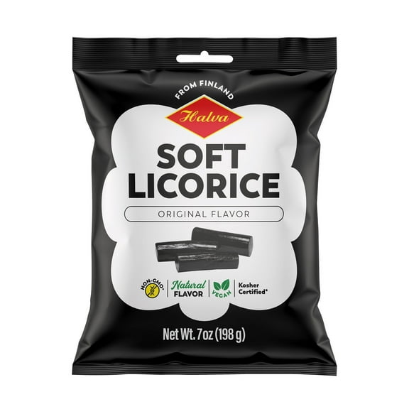 Halva Black Soft Licorice Bag, 7oz (Pack of 2)