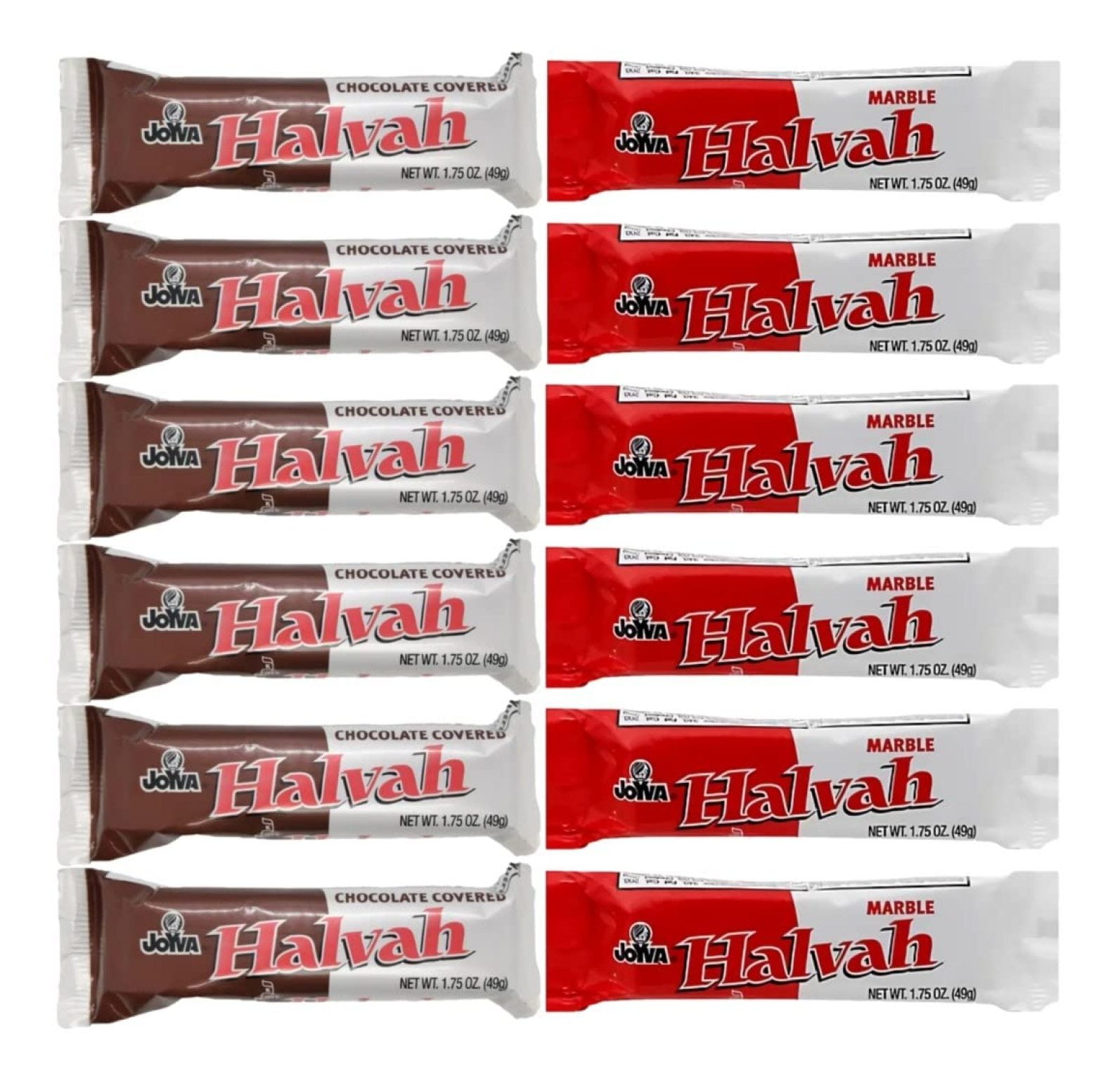 Halvah Bars by Joyva 1.75 Ounce Marble & Chocolate Combo Pack of
