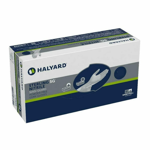 Halyard 41659 Sterling SG Powder-Free Nitrile Exam Gloves, Medium (2500/CASE)