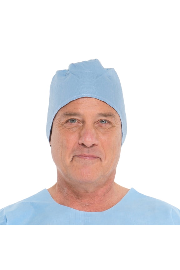 Blue 4-Ply Tissue Surgeon Cap One Size Disposable 69240 300 per Case