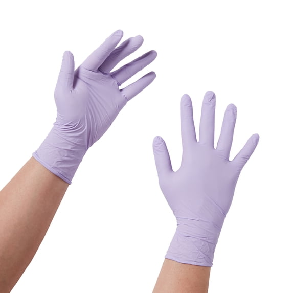 Halyard Lavender Disposable Nitrile Exam Glove Standard Cuff Length MEDIUM 52818 2500 per Case
