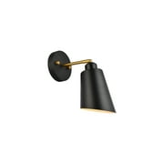Halycon 5 inch black and brass wall sconce