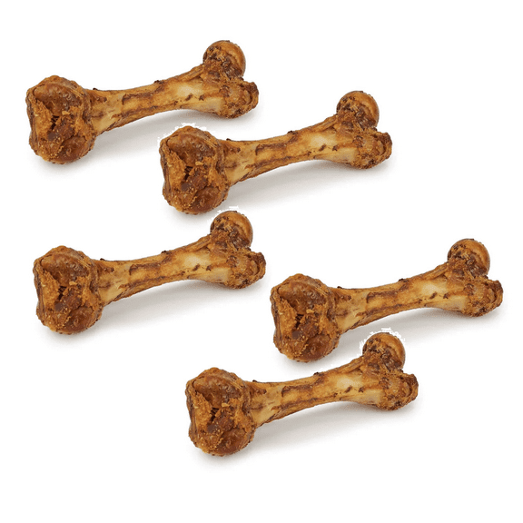 Ham Bones Delicious Dog Treats Slowly Smoked All Natural Savory Bacon Flavor YUM (5 Bones)