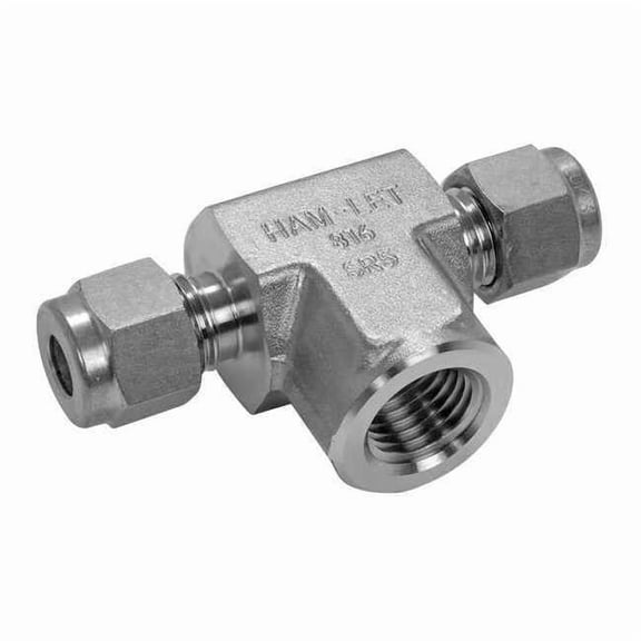 Ham-Let Female Branch Tee,SS,1/4in.,Tees 772LF  SS 1/4 X 1/8