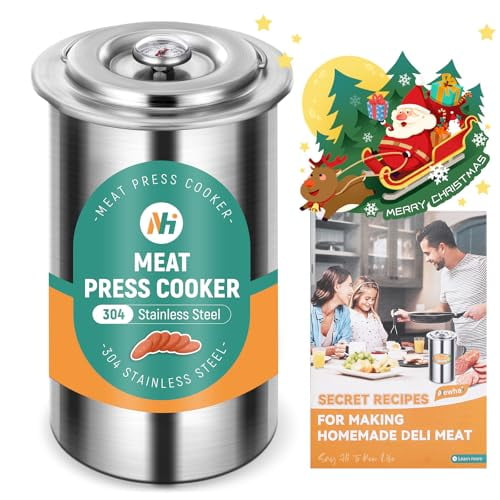 Ham Maker Meat Press Tool for Making Ham Meat Deli Lunch Maker Homemade Lunch with Thermometer Stainless Steel 5 Secret Recipes Cooking Bags$$