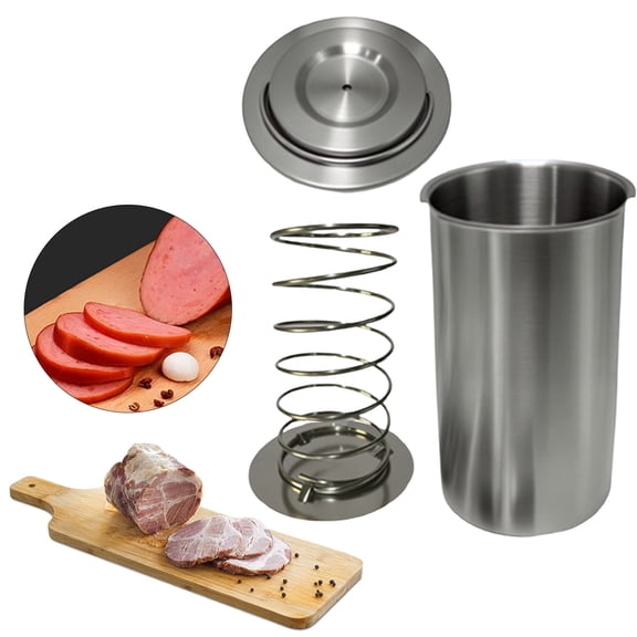 Ham Meat Maker With Grade Stainless Cooking ToolforHomemade Sandwich And Meat, Stainless Steel Meat Steaming Pot, Meat Cooking Bucket with Thermometer, Homemade Sandwich Meat Maker