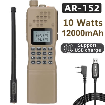 Ham Radio Baofeng AR-152 10W High Power Two Way Radio for Adults,Long Range 12000mAh Rechargeable walkie Talkie with Programming Cable Full Set