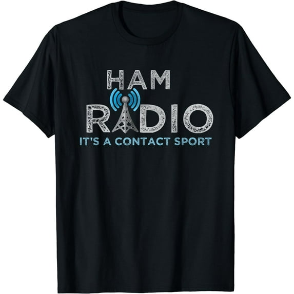 Ham Radio Its A Contact Sport Funny Ham Radio Tee T-Shirt Black Large