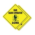 thumbnail image 1 of Ham Radio Operator (2 Pack) Plastic Crossing Sign - 10 Inch X 10 Inch Xing Sign Gift Communication Radio Antenna Amateur Technology Signal Broadcast Hobby Fun Decor, 1 of 4