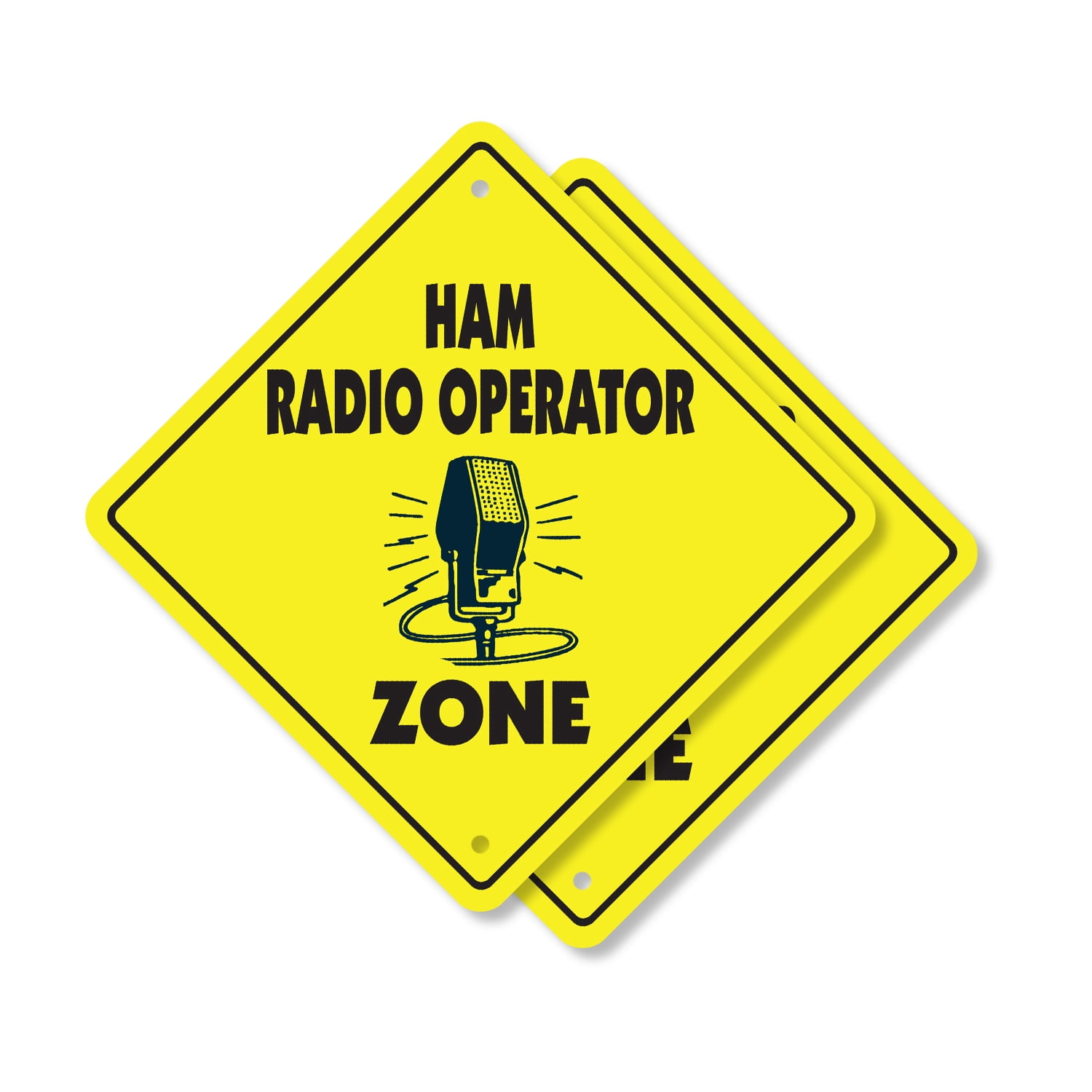 Ham Sign Ham Radio Operator (2 Pack) Plastic Crossing Sign - 12 Inch X 12 Inch ...