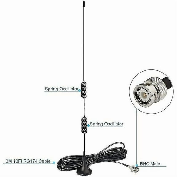 Ham Radio Police Scanner Antenna Amateur Radio Mobile Radio Scanner Antenna Magnetic Base Bnc Male Antenna Compatible