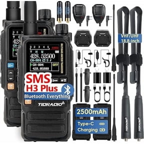 Ham Radio TIDRADIO TD-H3 Plus, Bluetooth-Headphone-connectable, Web Upgrade, APP PC Wireless Programming, 8-Band Long Range Walkie Talkies NOAA Weather Two-Way Radio Handheld for Survival Gear 2 Pack
