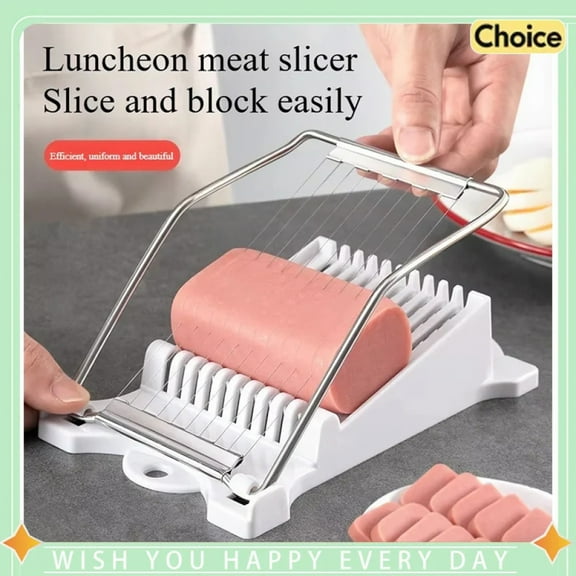 Ham Sausage Slicer Kitchen Tool for Strips Cubes Luncheon Meat Bacon Egg Fruit Tofu Vegetable Cheese Food Prep Cutting Gadget