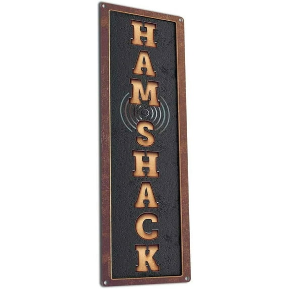 Ham Shack, 11.5 x 31 Inch Aluminum Sign, Wall Decor and Gifts for Amateur, Hobby or Professional Ham Radio Operators, Instructors, Mentors, Technicians, Dispatchers AL-1231-RK3302
