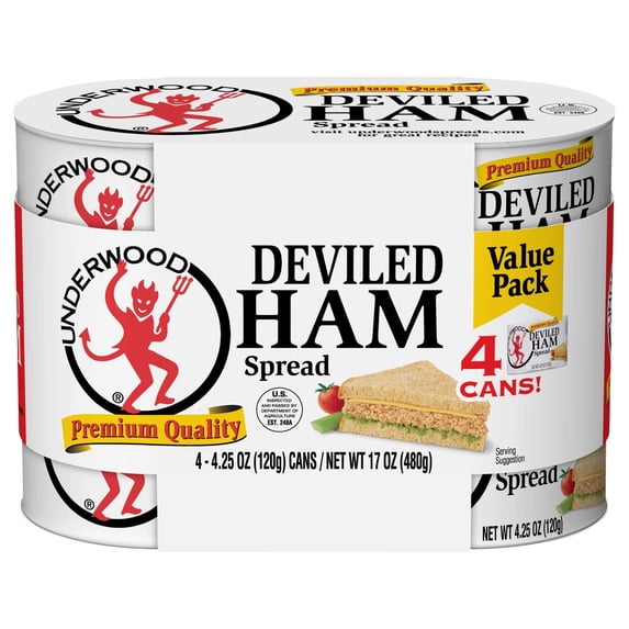 Ham Spread 4.25 Ounce Pack Underwood Deviled Of 4