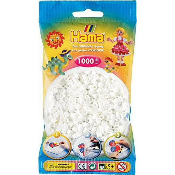 Hama Beads White (1000 Midi Beads)
