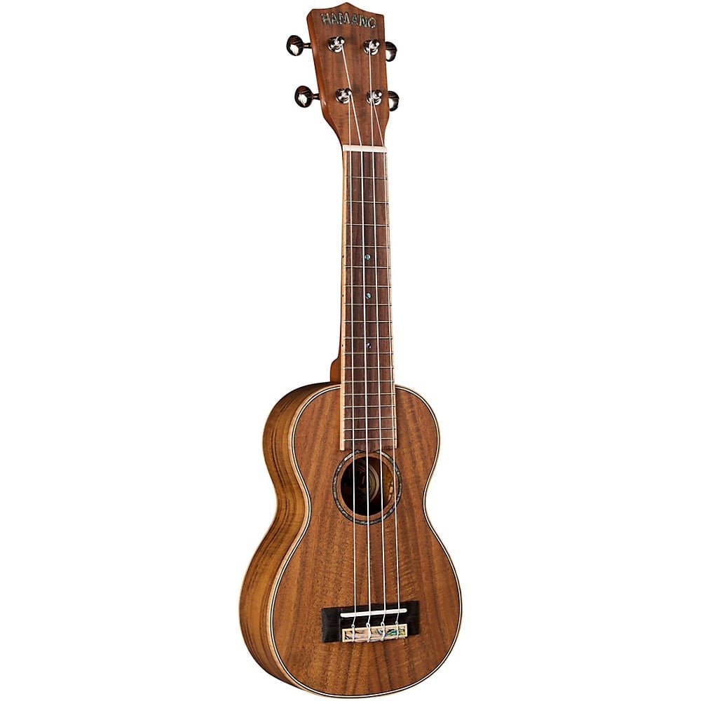Hamano U-450 All Solid Acacia Soprano Ukulele, Satin Natural with Deluxe Padded Bag