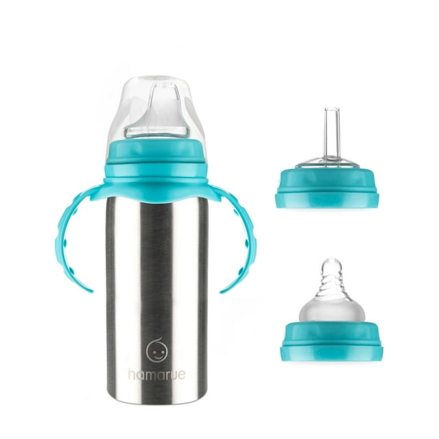 Hamarue Stainless Steel Sippy Cups for Toddlers | Insulated Baby Bottle | Transition Straw Cup
