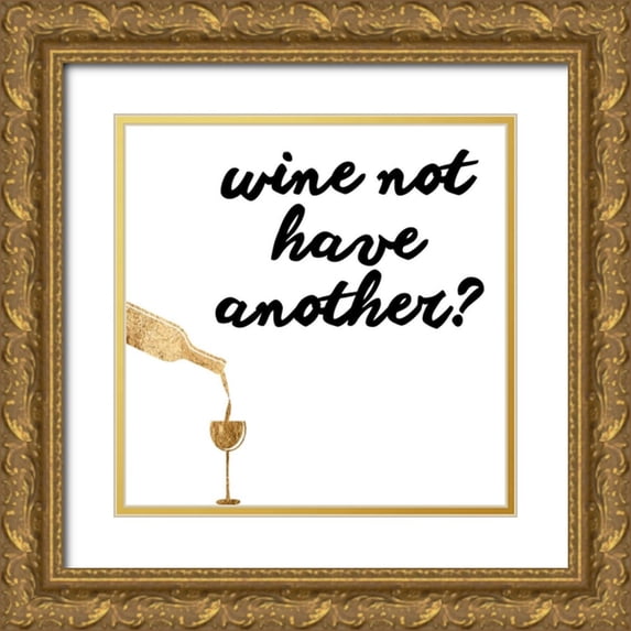 Hambly, Anna 20x20 Gold Ornate Wood Framed with Double Matting Museum Art Print Titled - Wine Sentiment VII