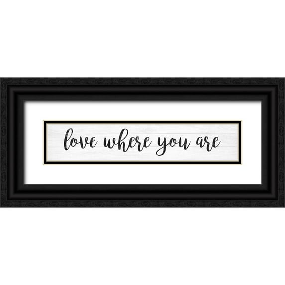 Hambly, Anna 32x9 Black Ornate Wood Framed with Double Matting Museum Art Print Titled - French Typography V