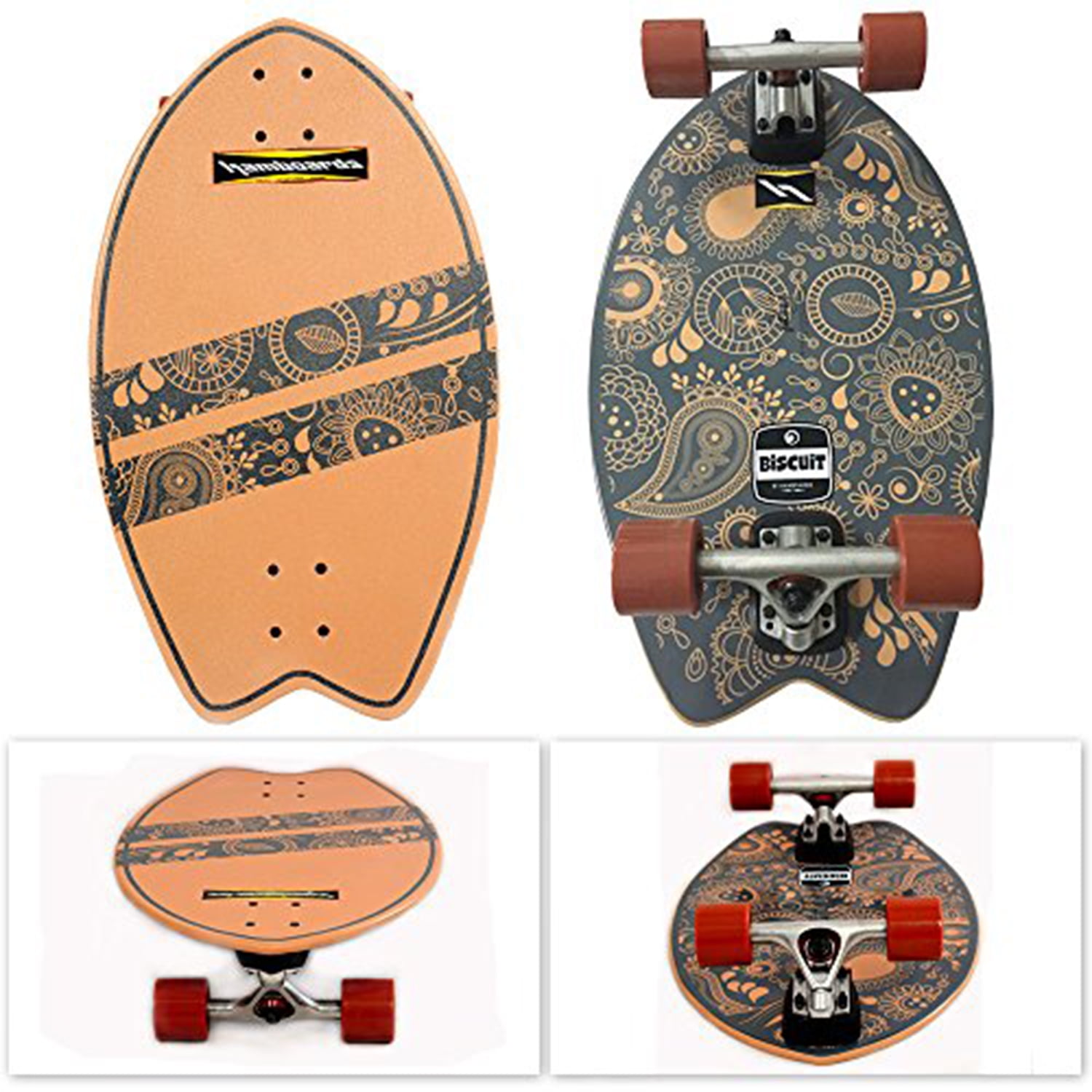 Hamboards Biscuit Handcrafted Campus Cruiser Longboard for Pumping, Landsurfing & Land Paddling
