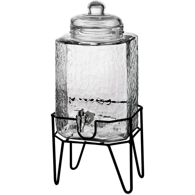 Better Homes & Gardens BH2000027548001 Clear 1.5 Gallon Glass Beverage Dispenser with Wood Lid