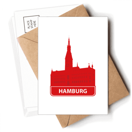 Hamburg Germany Red Landmark Postcards Envelopes Blank Note Cards Mailing