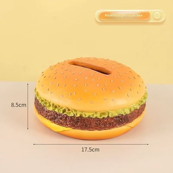 Hamburg Paper Towel Box – Creative, Retro, Living Room Paper Towel Dispenser, Home Use, Fun Decorative Item