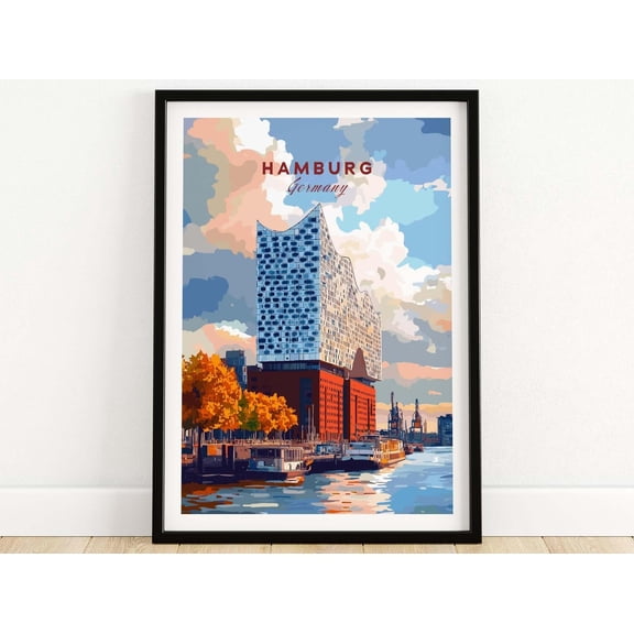 Hamburg Print Germany Wall Art Hamburg Wall Hanging Home Dcor Hamburg Gift Art Lovers Germ