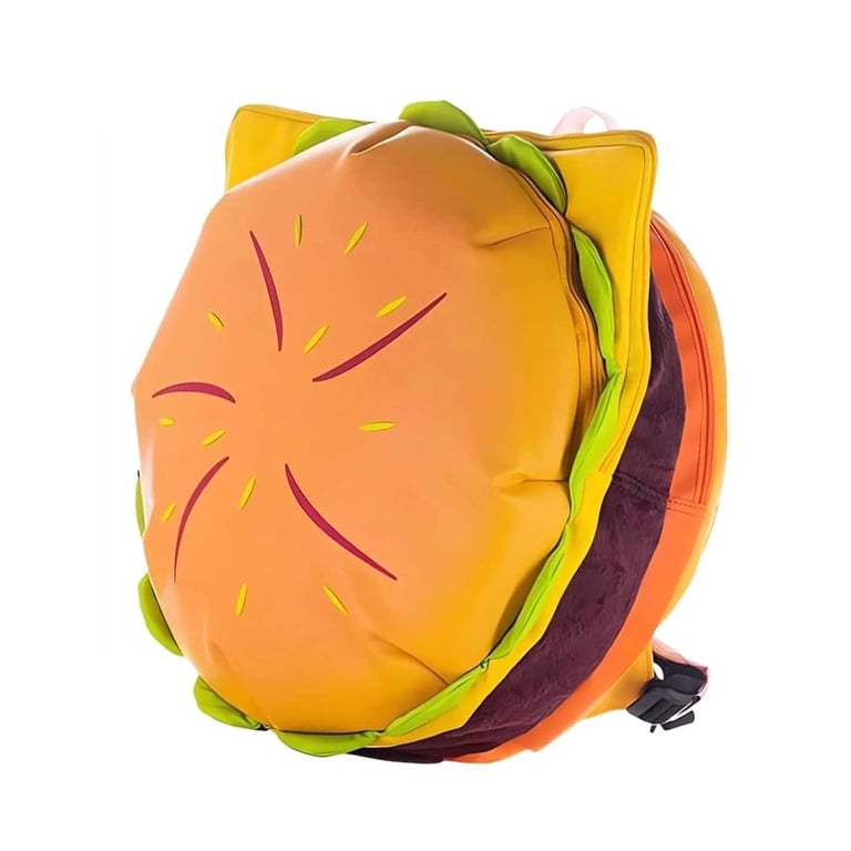 burger backpack mini unbrand Cheese Hamburger Backpack, Cute Cartoon Design School Bag, Kawaii Funny Bag For Student, Women's, Size: one-size Faux leather Measurements The burger of the day