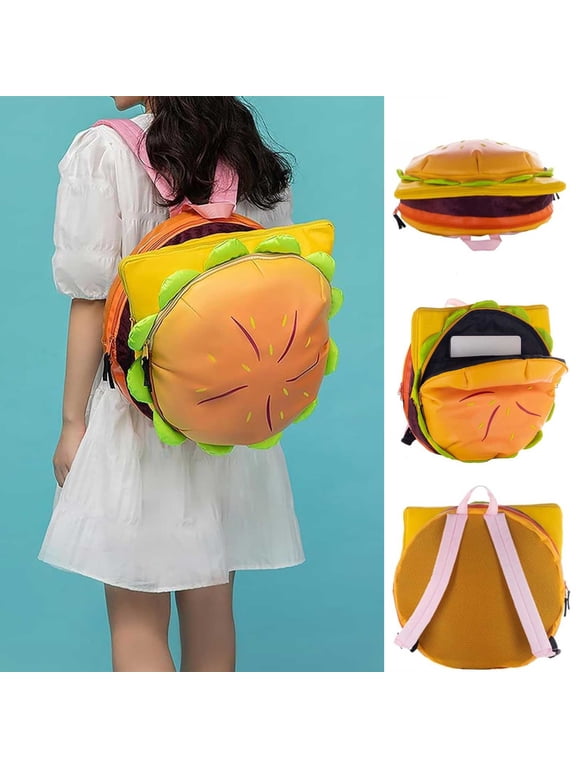 Hamburger Backpack Cheeseburge R Backpack Funny Yellow Cartoon Universe Hamburger Backpack Multi Compartment Burger